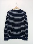 Vorschaubild 4 von Herren Pullover Gr. 48 M Blau Gestreift V-Ausschnitt Baumwolle