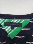 Vorschaubild 2 von Herren Pullover Gr. 48 M Blau Gestreift V-Ausschnitt Baumwolle