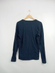 Vorschaubild 3 von Herren Langarmshirt V-Ausschnitt Blau Meliert Gr. 48 M