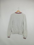 Vorschaubild 3 von Herren Pullover Weiß Gr. 46 S Rundhals Rippstrick Baumwolle