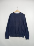 Vorschaubild 3 von Herren Pullover Gr. 48 M Blau Rundhals Baumwolle Logo