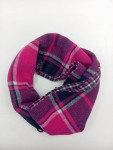 Vorschaubild 2 von Schal Damen Pink Blau Kariert Fransen 204x29cm