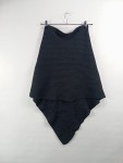 Vorschaubild 3 von Damen Poncho Schwarz Rippstrick V-Ausschnitt Gr. UNI