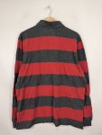 Vorschaubild 3 von Herren Langarm Poloshirt Rot Grau Gestreift Gr. 54 XXL