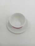 Vorschaubild 2 von Tasse mit Unterteller Porzellan Weiß Blumenmuster Klassisch