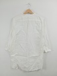 Vorschaubild 2 von Bluse Weiß Leinen V-Ausschnitt Langarm Gr. 36