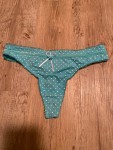 Vorschaubild 2 von Damen String Tanga Slip Türkis Punkte Spitze Schleife Gr. S
