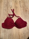 Vorschaubild 3 von Bikini Oberteil Rot Spitze Gold Details Gr. 38