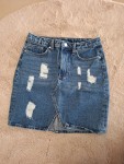 Vorschaubild 4 von Jeansrock Blau Destroyed Look Minirock Denim Gr. 38