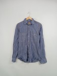 Vorschaubild 2 von Orange Herren Freizeithemd Gr. 46 S Blau Baumwolle Langarm
