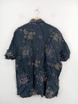 Vorschaubild 2 von Herren Freizeithemd Gr. 54 XXL Blau Blumenmuster Leinen Regular Fit