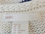 Vorschaubild 5 von Damen Pullover Strickpullover Gestreift V-Ausschnitt Weiß Blau Gr. 34 XS