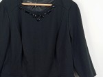 Vorschaubild 5 von Bluse Schwarz Gr. 42 Elegant mit Schmucksteinen Peplum Rundhals