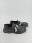 Vorschaubild 1 von Damen Slipper Leder Schwarz Gr. 41 Logo-Print Slip-On Freizeit