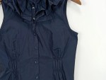 Vorschaubild 3 von Damen Bluse Rüschenkragen Gr. 42 Blau Elegant Ärmellos