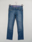 Vorschaubild 2 von Bootcut Jeans Damen Blau W27 L32 Casual Stickerei Schriftzug