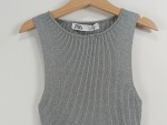 Vorschaubild 3 von Damen Pullunder Gr. 36 S Silber Glitzer Rippstrick Glamourös