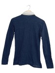 Vorschaubild 2 von Damen Langarm Poloshirt Blau Gr. 34 XS Emblem Streifen