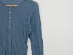 Vorschaubild 6 von Damen Langarmshirt Henley Rippstrick Blau Gr. 36 S