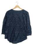 Vorschaubild 3 von Damen Bluse Blau Gr. 40 L Punkte Rüschenkragen Baumwolle Casual