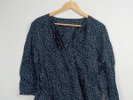 Vorschaubild 4 von Damen Bluse Blau Gr. 40 L Punkte Rüschenkragen Baumwolle Casual