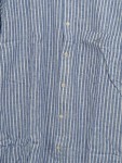 Vorschaubild 4 von Freizeithemd Herren Blau Gestreift Gr. 45/46 Leinen Baumwolle