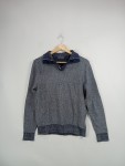 Vorschaubild 2 von Herren Pullover Blau Meliert Gr. 48 M Knopfleiste Baumwolle