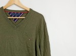 Vorschaubild 6 von Herren Pullover V-Neck Grün Gr. 52 XL Baumwolle Kaschmir
