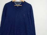 Vorschaubild 4 von Herren Pullover V-Ausschnitt Blau Gr. 50 L Baumwolle Kaschmir