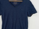 Vorschaubild 4 von Herren T-Shirt Gr. 46 S Blau V-Neck Kurzarm Basic Baumwolle