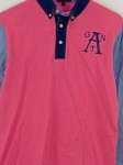 Vorschaubild 3 von Herren Poloshirt Pink Blau Langarm Logo Print Gr. 48 M Baumwolle