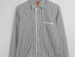 Vorschaubild 3 von Herren Business Hemd Blau Gestreift Gr. 46 S Langarm Baumwolle