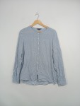 Vorschaubild 2 von Damen Bluse Hemdbluse Gr. 38 Weiß Blau Gepunktet Langarm