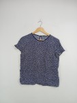 Vorschaubild 5 von Bluse Damen Gr. 38 Blau Blumenmuster Kurzarm Viskose