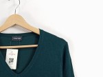 Vorschaubild 2 von Taifun Damen Pullover Grün Gr. 42 XL V-Ausschnitt Basic Zierknöpfe