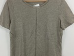 Vorschaubild 5 von Damen T-Shirt Gr. 38 Grau Leinen Kurzarm Rundhals