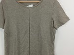Vorschaubild 4 von Damen T-Shirt Gr. 38 Grau Leinen Kurzarm Rundhals