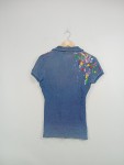 Vorschaubild 5 von Damen Poloshirt Blau Gr. 36 S Denim Look Farbspritzer