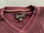 Vorschaubild 4 von Herren Pullover Gr. 52 XL Lila Rippstrick Gestreift V-Ausschnitt Casual