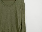 Vorschaubild 4 von Damen Pullover Gr. 40 L Oliv Langarm V-Ausschnitt Basic Baumwolle