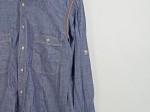 Vorschaubild 4 von Orange Herren Freizeithemd Gr. 46 S Blau Baumwolle Langarm