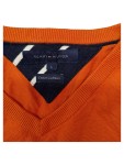 Vorschaubild 2 von Herren Pullover V-Ausschnitt Orange Gr. 50 L Baumwolle Kaschmir