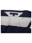 Vorschaubild 3 von Pullover Damen Gr. 42 XL Blau Weiß Gestreift V-Ausschnitt