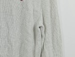 Vorschaubild 4 von Herren Pullover Weiß Gr. 46 S Rundhals Rippstrick Baumwolle