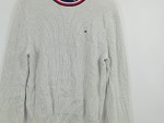 Vorschaubild 5 von Herren Pullover Weiß Gr. 46 S Rundhals Rippstrick Baumwolle