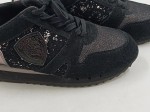 Vorschaubild 6 von Sneaker low Damen Gr. 40 Schwarz Leder Glitzer Pailletten