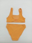 Vorschaubild 2 von Kinder Mädchen Bikini Orange Waffeloptik Gr. 134 Sommer Beachwear