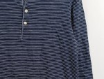 Vorschaubild 4 von Langarmshirt Henley Streifen Blau Weiß Gr. 36