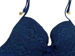 Vorschaubild 5 von Bikini Oberteil Damen 75C Dunkelblau Spitze Neckholder Push-Up