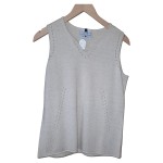 Vorschaubild 1 von Pullunder Wolle-Seide-Mischung Lochmuster Beige Gr. 38